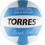 Мяч волейбольный пляжный TORRES Beach Sand Blue, арт.V30095B, р.5, синт.кожа (ТПУ)