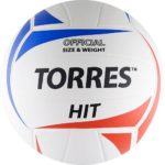 Мяч волейбольный TORRES Hit, арт.V30055, р.5, синт.кожа (ПУ)