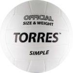 Мяч волейбольный TORRES Simple, арт.V30105, р.5, синт.кожа (ТПУ)