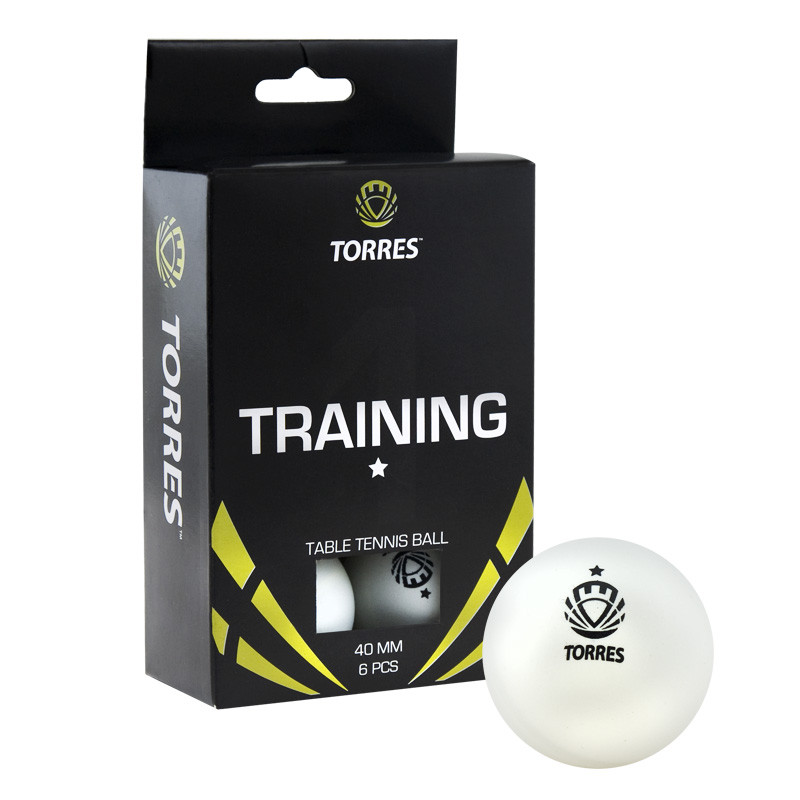 Мячи для настольного тенниса TORRES Training 1* 40+ мм (6 шт. в упаковке)